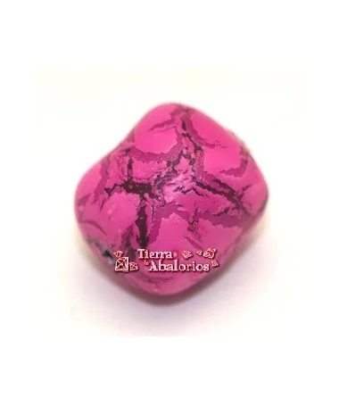 Bola Irregular13x12mm Agujero 0,8mm, Fucsia Bola Irregular13x12mm Agujero 0,8mm, Fucsia