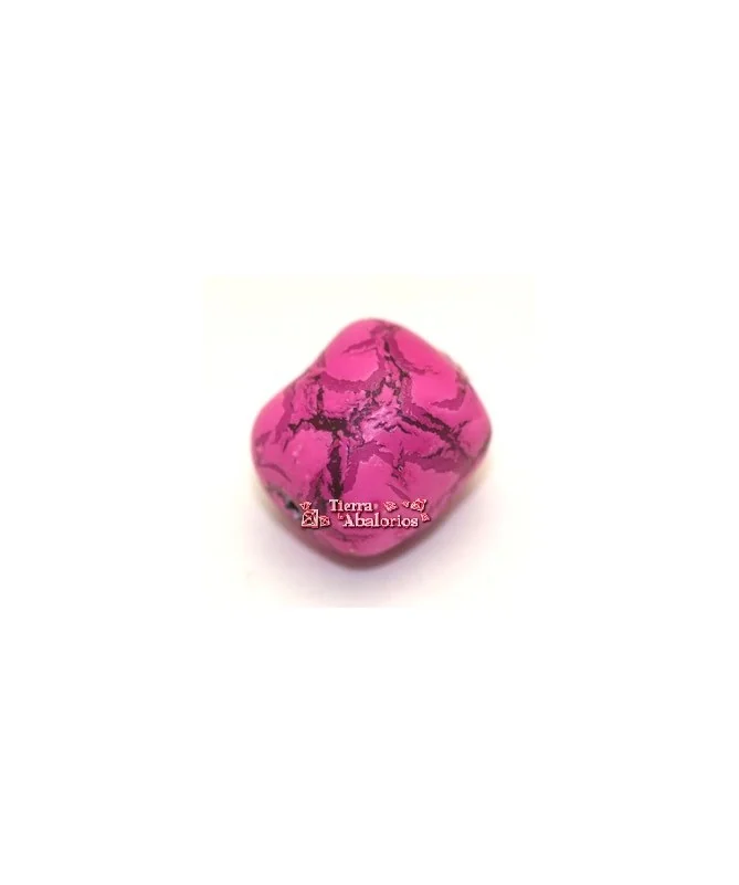 Bola Irregular13x12mm Agujero 0,8mm, Fucsia