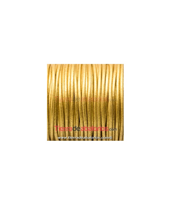 Cordón de Cuero Indú 1,5mm Dorado Metalizado