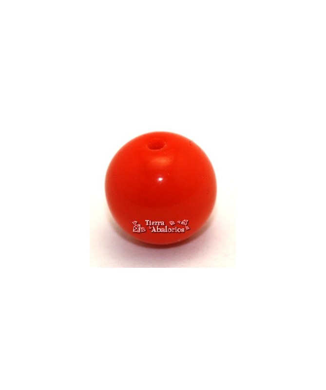 Perla de Cristal Checo 6mm Naranja Opaco