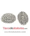 Imperdible Filigrana Oval 40x28mm para Chatones, Plateado