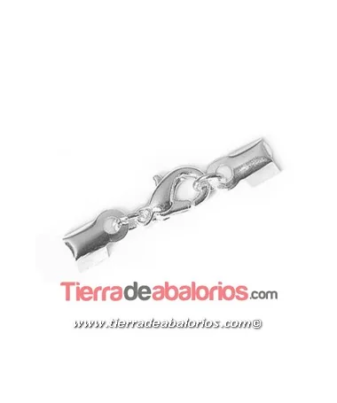 Mosqueton 10mm con Anillas y Terminales 5x4mm - Plateado Mosqueton 10mm con Anillas y Terminales 5x4mm - Plateado