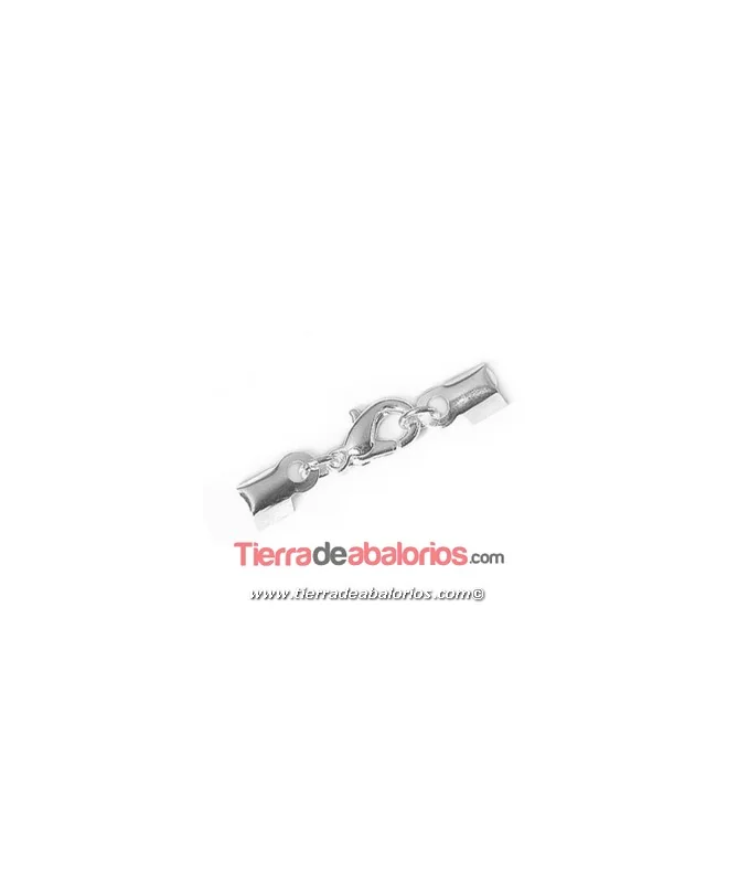 Mosqueton 10mm con Anillas y Terminales 5x4mm - Plateado