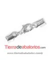 Mosqueton 10mm con Anillas y Terminales 5x4mm - Plateado