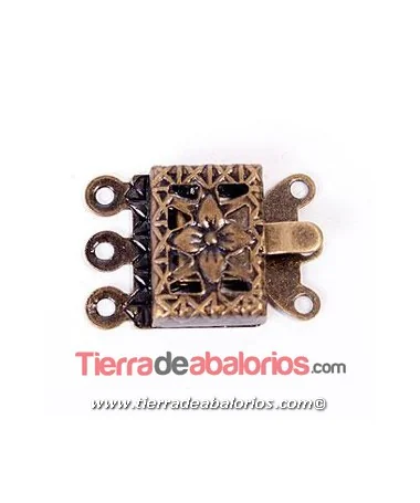 Cierre 3 Anillas 10x15mm, Oro Viejo Cierre 3 Anillas 10x15mm, Oro Viejo