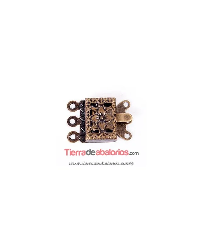 Cierre 3 Anillas 10x15mm, Oro Viejo