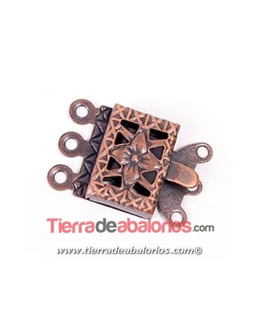Cierre 3 Anillas 10x15mm, Cobre Cierre 3 Anillas 10x15mm, Cobre