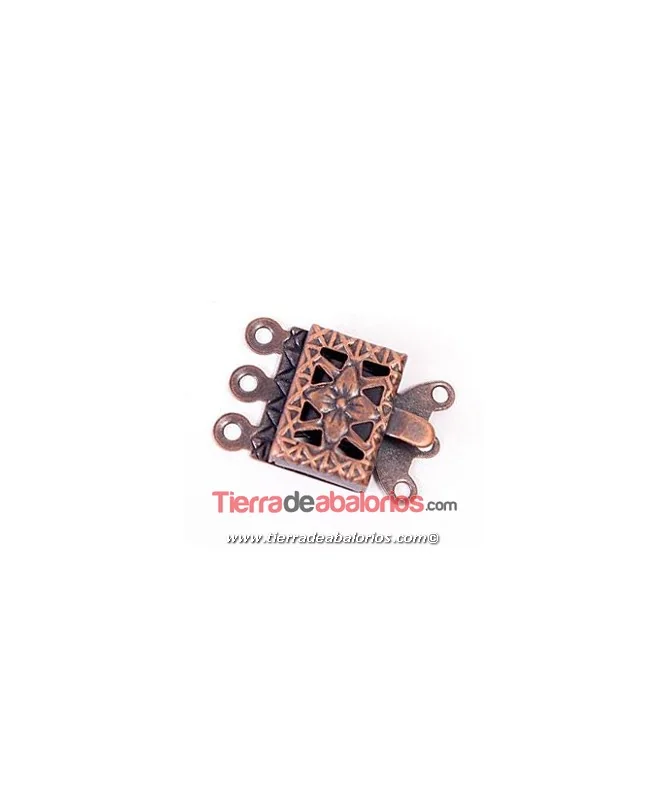 Cierre 3 Anillas 10x15mm, Cobre