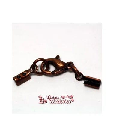 Mosqueton 10mm con anillas y terminales 5x4mm - Cobre