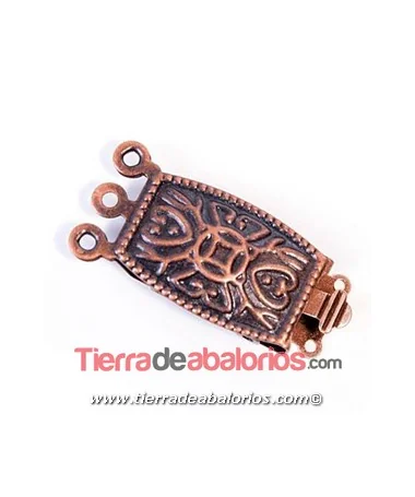 Cierre 3 Anillas 24x10mm, Cobre Cierre 3 Anillas 24x10mm, Cobre
