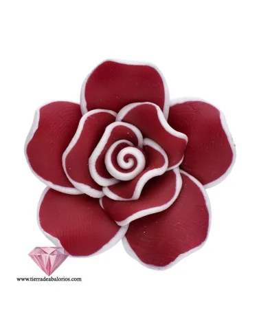 Flor Resina 30mm Agujero 1,5mm, Rojo