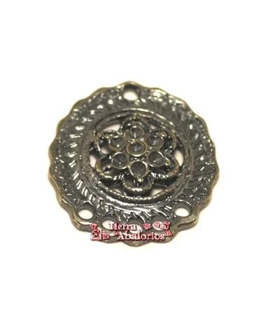 Colgante Filigrana Redonda 25mm, Plata Vieja