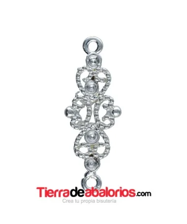 Conector Filigrana 26x9mm, Plateada Conector Filigrana 26x9mm, Plateada