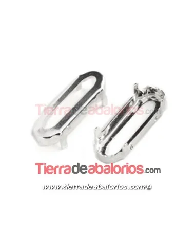 Engaste 20x7mm para Cabujón Swarovski, Plata de Ley Engaste 20x7mm para Cabujón Swarovski, Plata de Ley