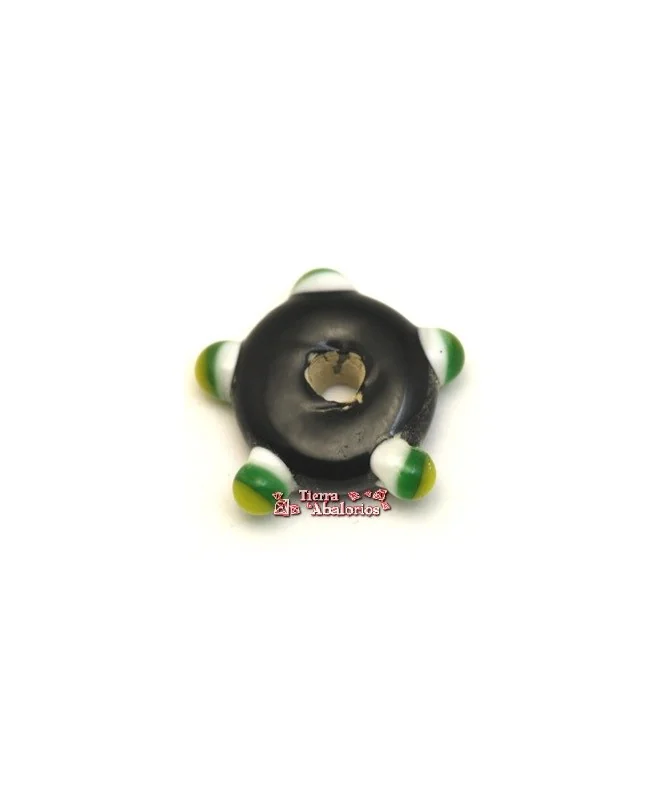 Donut con Picos 12mm Agujero 2,4mm, Negro