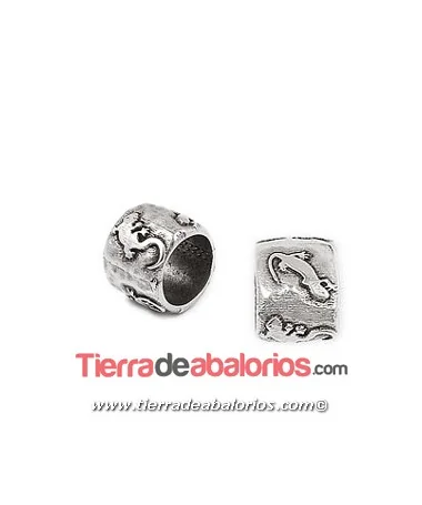 Entrepieza Tubo Iguanas 15x12mm Agujero 11mm, Plateada