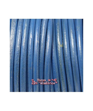 Cordón de Cuero 4,5mm - Azul Cielo Metalizado