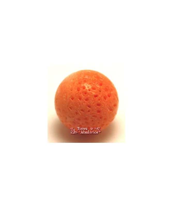Coral Manzana Bola 14mm con Poros y Pulida