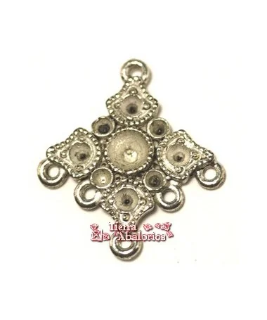 Colgante Filigrana para Pendiente de 28x25mm, Plateado