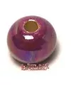 Cerámica Bola 12mm Agujero 3mm Morado