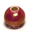 Cerámica Bola 12mm Agujero 3mm Fucsia Irisado