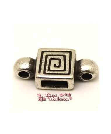 Infinito 8mm Agujero 6x3mm, Tubos Agujero 2mm, Plateado