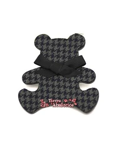 Imperdible Oso 55x46mm, Gris y Negro