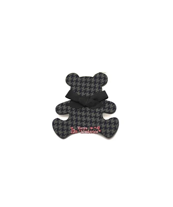 Imperdible Oso 55x46mm, Gris y Negro