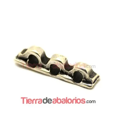 Entrepieza 26x7mm con 3 Pasadores de 3mm, Plateado