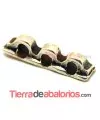 Entrepieza 26x7mm con 3 Pasadores de 3mm, Plateado