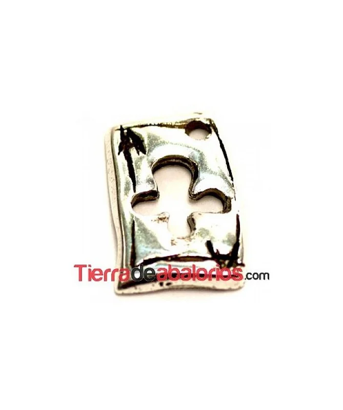 Naipe Colgante As de Trebol 12x10mm - Plateado