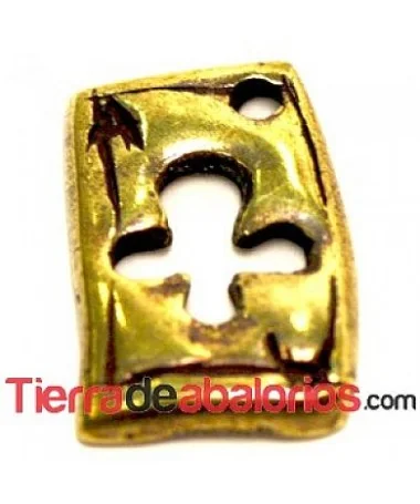 Naipe Colgante As de Trebol 12x10mm - Oro Viejo
