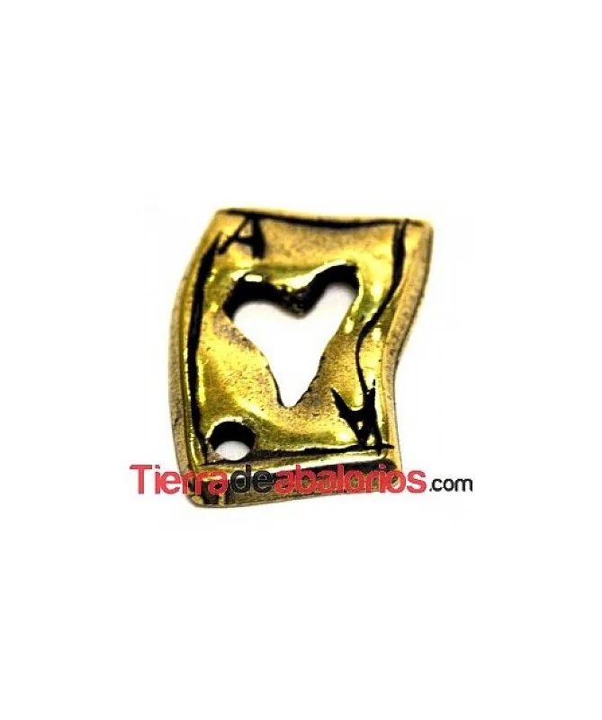 Naipe Colgante As de Corazones 12x10mm - Oro Viejo