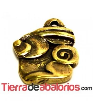 Conejo Colgante 23mm - Oro Viejo
