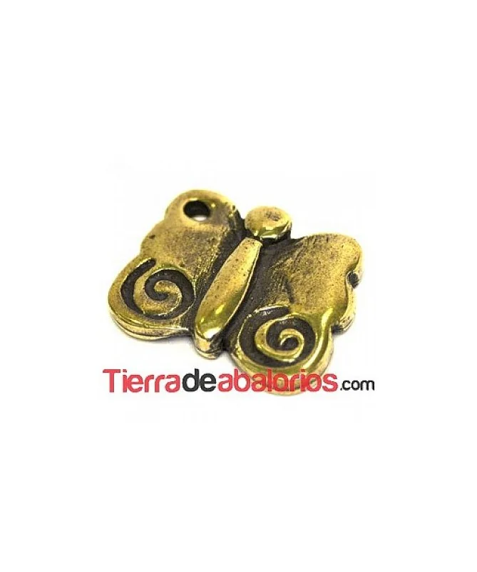 Mariposa Colgante 22x15mm - Oro Viejo