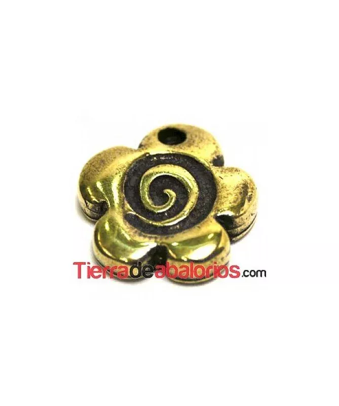 Flor Colgante 15mm - Oro Viejo