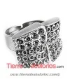 Anillo Ajustable Lazo 16x21mm, Plateado