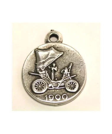 Medalla 29mm Coche Año 1900, Plateada Medalla 29mm Coche Año 1900, Plateada