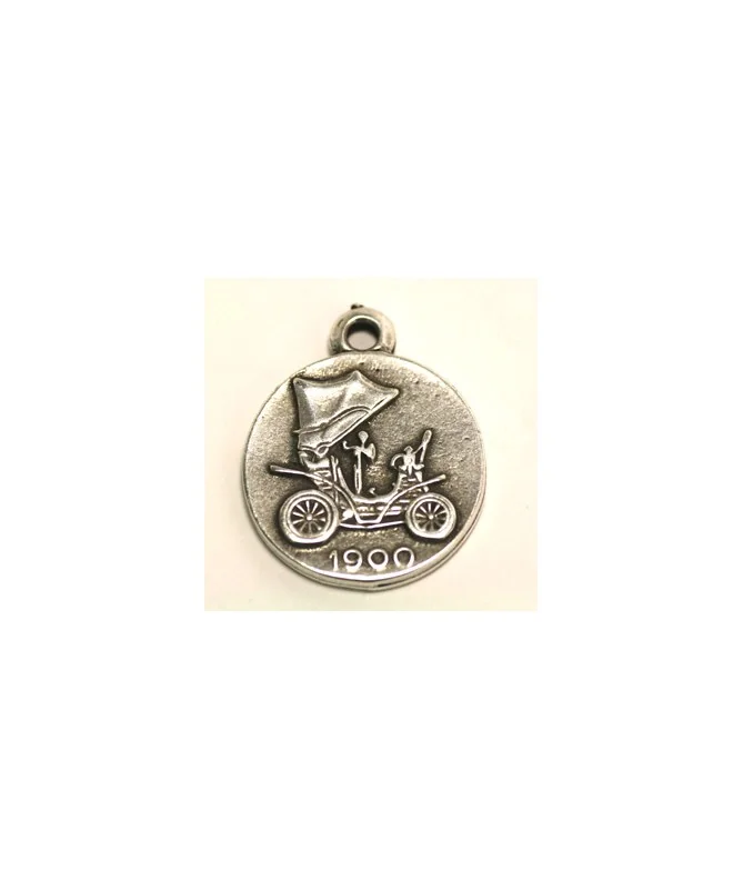 Medalla 29mm Coche Año 1900, Plateada