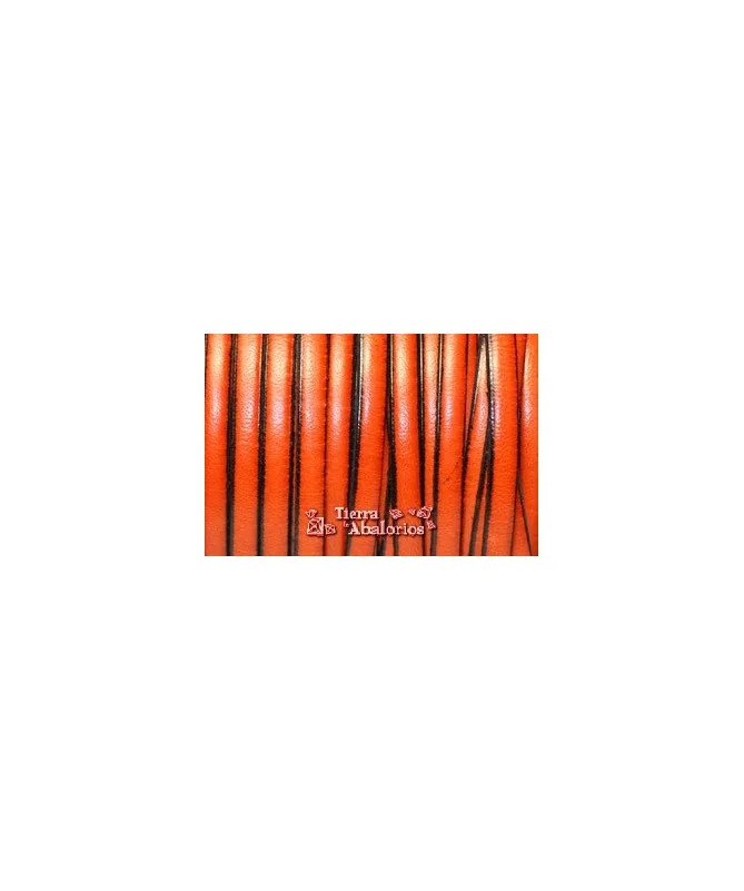 Cuero plano Vaquetilla 5x2mm - Naranja