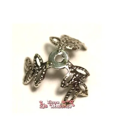 Casquilla Hojas 12mm, Plateada