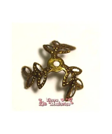 Casquilla Hojas 12mm, Oro Viejo