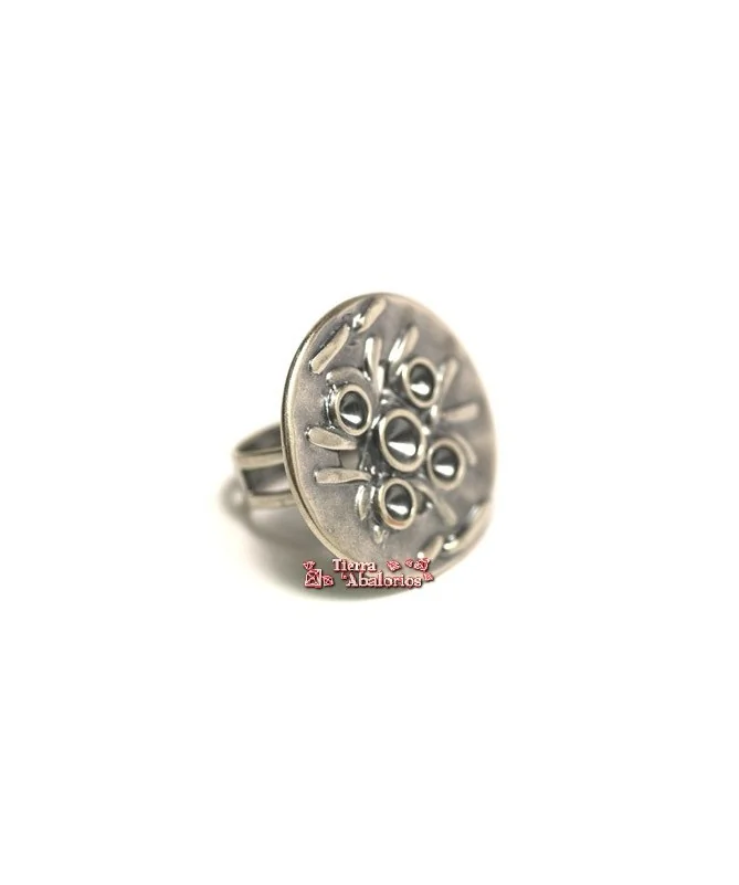 Anillo Ajustable Base 30mm para Chatones SS29, Plata Vieja