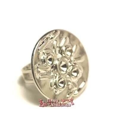 Anillo Ajustable Base 30mm para Chatones SS29, Plateado Anillo Ajustable Base 30mm para Chatones SS29, Plateado
