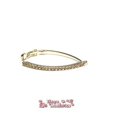 Pendiente con Strass, Largo 40mm, Plateado