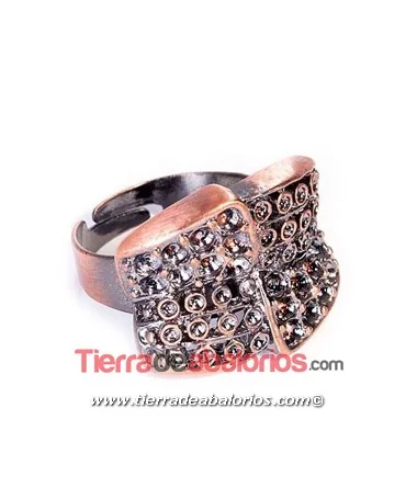 Anillo Ajustable Lazo 16x21mm, Cobre