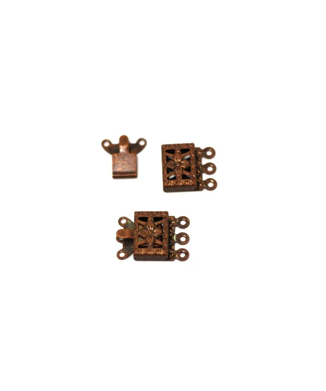 Cierre 3 Anillas 10x15mm, Cobre