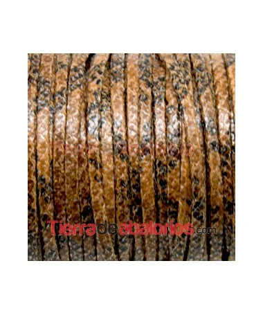 Tira de Cuero Doblada 3mm, Serpiente Pitón Natural