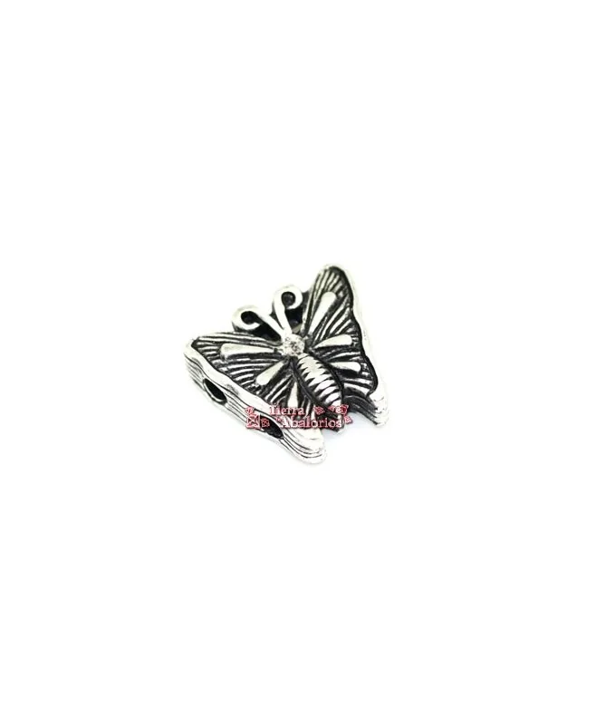 Entrepieza Mariposa 16x14mm 2 agujeros de 2,5mm, Plateada Entrepieza Mariposa 16x14mm 2 agujeros de 2,5mm, Plateada