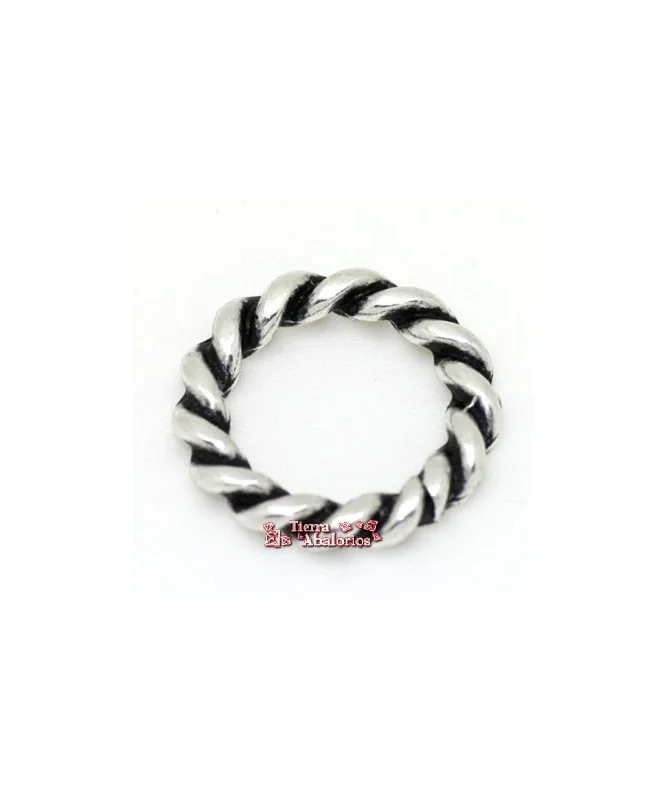 Anilla Trenzada 16mm Agujero 11mm, Plateado